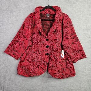 Vintage Jacket Andria Lieu Collection Sz 3X Animal Print Blazer Plus Sz USA NWT